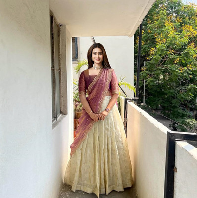 SHREE CREATION Embroidered Semi Stitched Lehenga Choli(Pink)