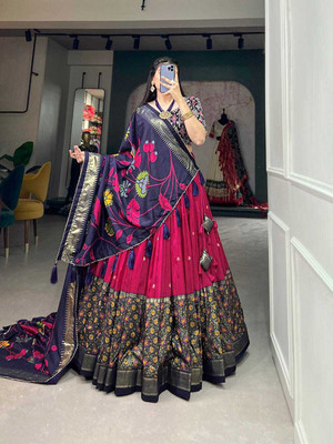 AAYUSHYAM ENTERPRISE Floral Print, Self Design Semi Stitched Lehenga Choli(Multicolor)