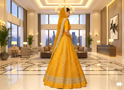 SHRIHARI BUSINESS Embroidered Semi Stitched Rajputi Poshak(Multicolor)