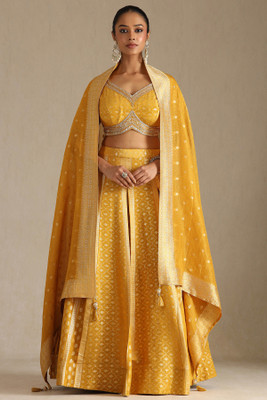soch Printed Stitched Lehenga Choli(Yellow)