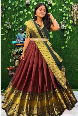 DD's creation Embellished Semi Stitched Lehenga Choli(Maroon)