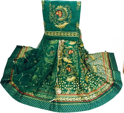 SHREE AMBEY TRADING Embroidered Semi Stitched Rajasthani Poshak(Green)