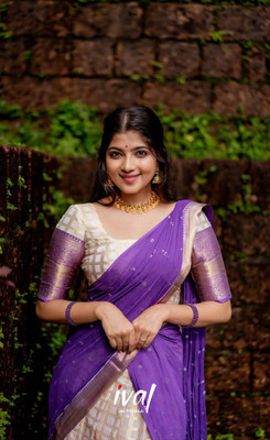 VADTALWALA Solid Semi Stitched Lehenga Choli(Purple)