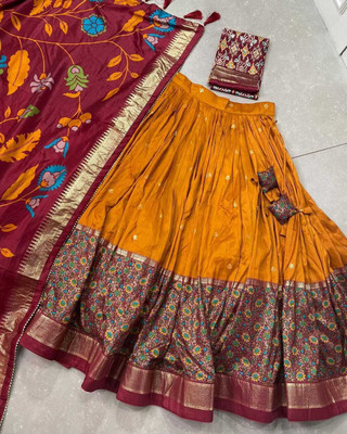 AAYUSHYAM ENTERPRISE Floral Print, Self Design Semi Stitched Lehenga Choli(Multicolor)