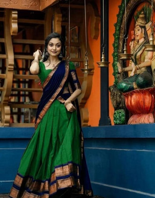 GRANTH MANIAFAB Self Design Semi Stitched Lehenga Choli(Light Green)