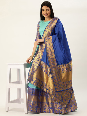 SHREE CREATION Self Design Semi Stitched Lehenga Choli(Blue)