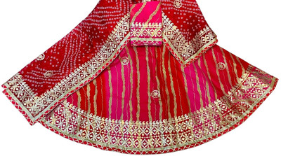VASANT Bandhani Semi Stitched Lehenga Choli(Red)