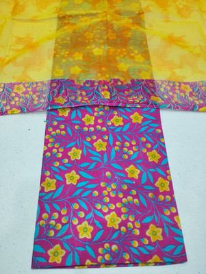 Shree Sadu Mata saree center Solid Semi Stitched Rajputi Poshak(Pink)