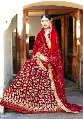 SHRIHARI BUSINESS Embroidered Semi Stitched Rajputi Poshak(Red)