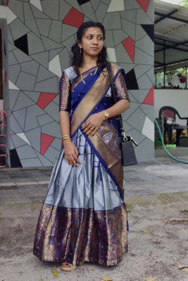 Fabcartz Self Design Semi Stitched Lehenga Choli(Grey)