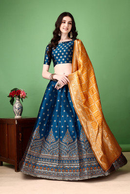 Julee Embellished Semi Stitched Lehenga Choli(Multicolor)