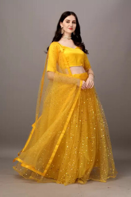Raquel Self Design Semi Stitched Lehenga Choli(Yellow)