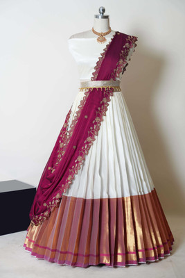 SHREE CREATION Printed Semi Stitched Lehenga Choli(Purple)