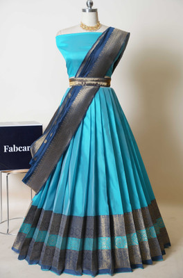 Payu Self Design Semi Stitched Lehenga Choli(Blue)