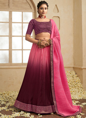RUPAL CREATION Embroidered Semi Stitched Lehenga Choli(Purple)