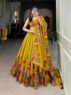 Shivarang Creation Self Design Semi Stitched Lehenga Choli(Multicolor)