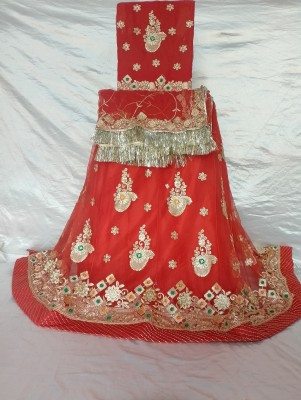 Yamuna Fashion Embroidered Semi Stitched Rajasthani Poshak(Red)