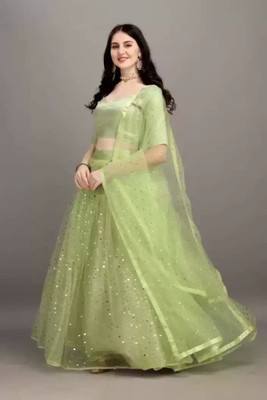 Winstwist Self Design Semi Stitched Lehenga Choli(Green)