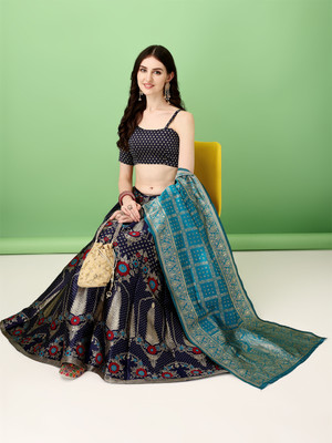 A To Z Cart Embellished Semi Stitched Lehenga Choli(Multicolor)