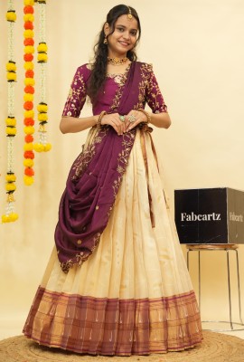 Payu Embroidered Semi Stitched Lehenga Choli(Purple)