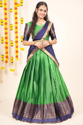 Payu Self Design Semi Stitched Lehenga Choli(Green)