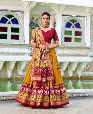 GORASH CREATION Printed Semi Stitched Lehenga Choli(Multicolor)