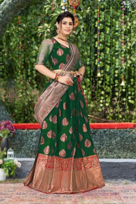 DD's creation Embellished Semi Stitched Lehenga Choli(Green)