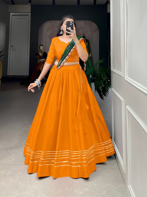 AAYUSHYAM ENTERPRISE Self Design Semi Stitched Lehenga Choli(Yellow)