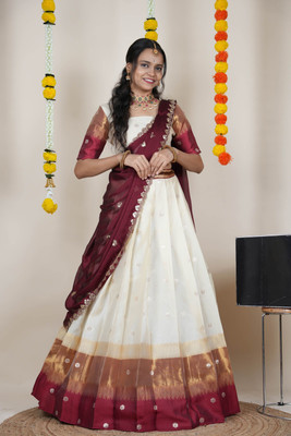 SHREE CREATION Self Design Semi Stitched Lehenga Choli(Multicolor)