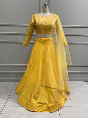 MR Y Embellished, Self Design Semi Stitched Lehenga Choli(Yellow)