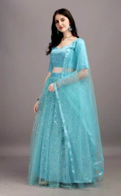 MAA KHODAL CREATION Embroidered Semi Stitched Lehenga Choli(Light Blue)
