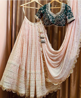 Aptex Self Design Semi Stitched Lehenga Choli(Beige)