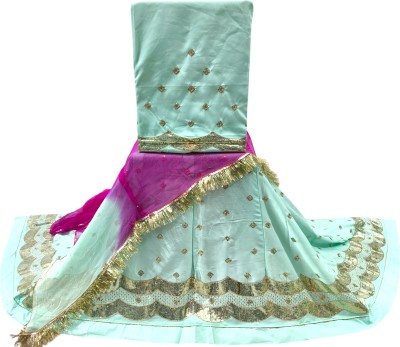 Man Fashion Embroidered Semi Stitched Rajasthani Poshak(Blue)