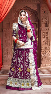 GANPATIJI FASHION Embellished Semi Stitched Rajasthani Poshak(Multicolor)