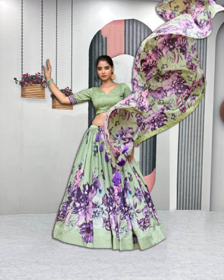 AAYUSHYAM ENTERPRISE Self Design Semi Stitched Lehenga Choli(Light Green)