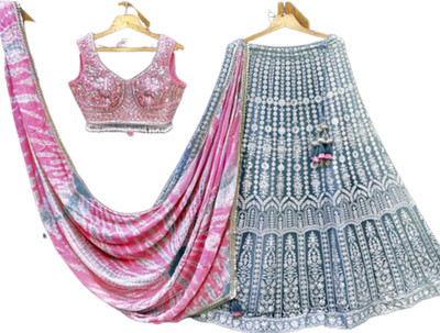 Gangotri Printed Semi Stitched Lehenga Choli(Multicolor)