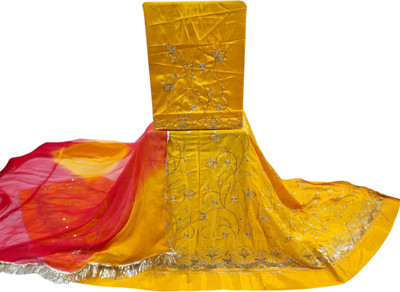 Man Fashion Embroidered Semi Stitched Rajasthani Poshak(Yellow)