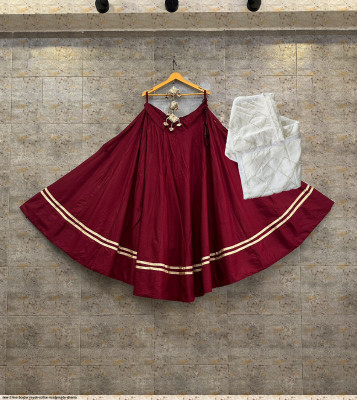 CYNOR ENTERPRISE Solid Semi Stitched Lehenga Choli(Maroon)
