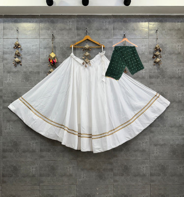 AAYUSHYAM ENTERPRISE Self Design Semi Stitched Lehenga Choli(White)