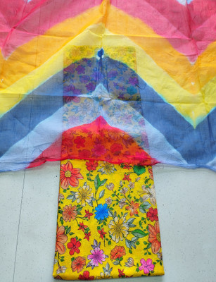 Shree Sadu Mata saree center Floral Print Semi Stitched Rajputi Poshak(Multicolor)