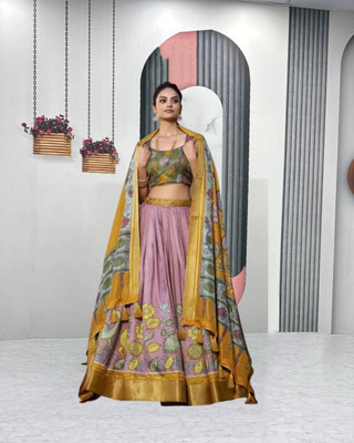 AAYUSHYAM ENTERPRISE Self Design Semi Stitched Lehenga Choli(Yellow)