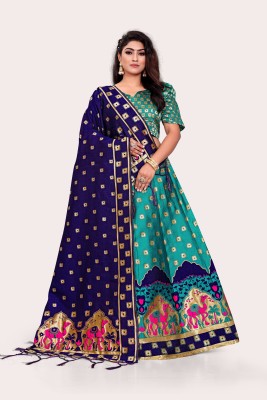 DISHWA FASHION Self Design Semi Stitched Lehenga Choli(Green)