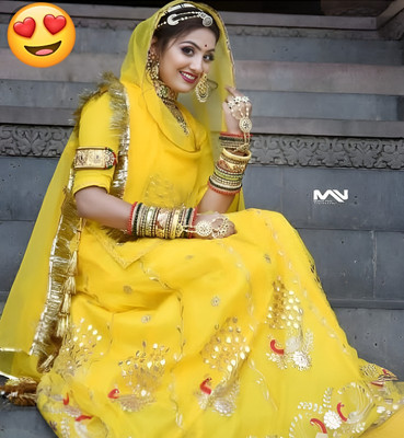 BHOJALCREATION Embroidered Semi Stitched Lehenga Choli(Yellow)
