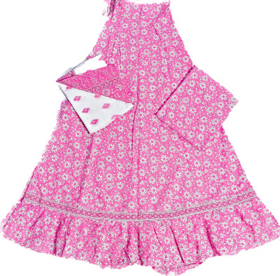 Braj raj Vastraley Floral Print Semi Stitched Lehenga Choli(Pink)