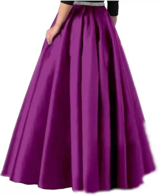 BALAAD CREATION Solid, Embellished, Self Design Semi Stitched Lehenga Skirt(Purple)