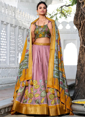 Mahi creations Printed Semi Stitched Lehenga Choli(Multicolor)