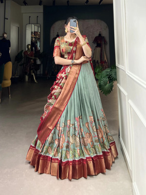 Shrihan Printed Semi Stitched Lehenga Choli(Multicolor)
