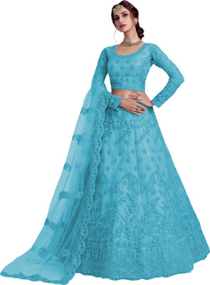 PATBRO Embroidered Semi Stitched Lehenga Choli(Multicolor)