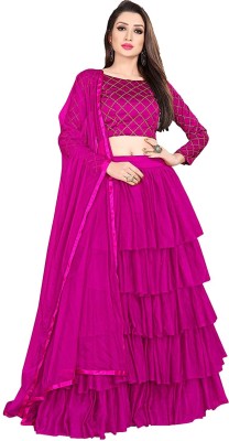 JAYMOGAL FASHION Self Design Semi Stitched Lehenga Choli(Purple)