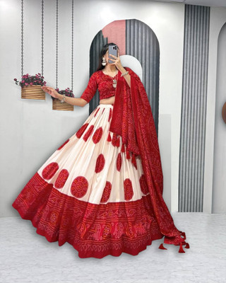 AAYUSHYAM ENTERPRISE Self Design Semi Stitched Lehenga Choli(Red)